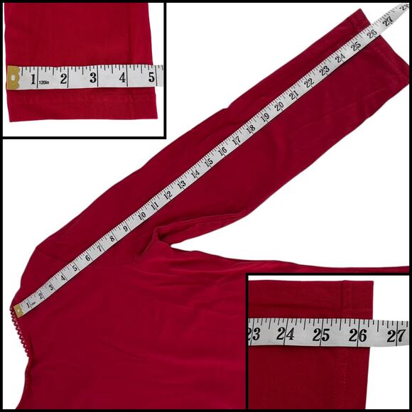 Adonna Long Sleeve Sleep Shirt Pajama Top 12-14 Large Red 95% Cotton - Picture 10 of 11